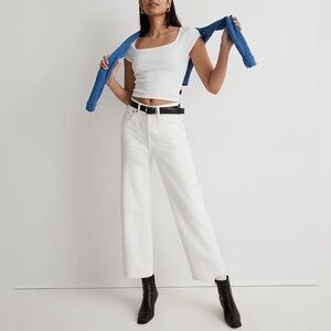 NWOT Madewell The Perfect Vintage Wide Leg Crop Jean in White